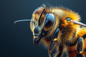 Close-Up of a Honeybee's Head photo