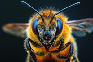 Close-up Portrait of a Honeybee photo