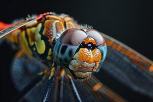 Close-up Portrait of a Dragonfly's Head photo