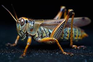Close-Up of a Vibrant Grasshopper photo