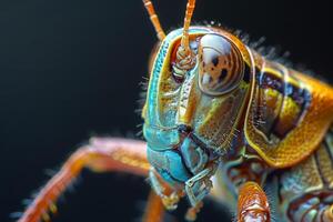 Close-Up of a Vibrant Grasshopper photo