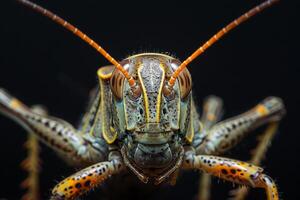 Close-Up Portrait of a Grasshopper photo