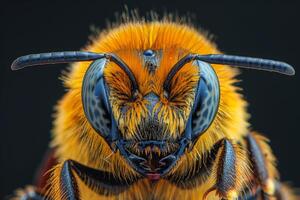 Close-Up Portrait of a Bee's Face photo