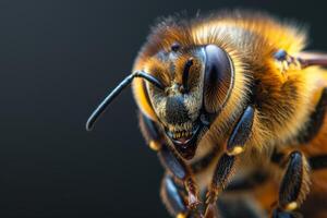 Close-up Portrait of a Honeybee photo