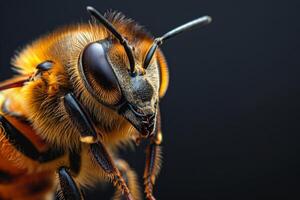 Close-Up Portrait of a Honey Bee photo