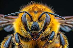 Close-Up Portrait of a Bee with Striking Detail photo