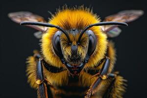 Macro Photography of a Bee's Face photo