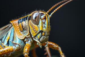 Close-up of a Vibrant Grasshopper photo