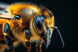 Macro Photography of a Honey Bee photo
