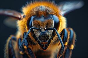 Macro Photography of a Honey Bee photo