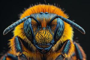 Macro Photography of a Bee's Face photo