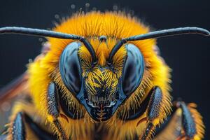 Macro Photography of a Bee's Face photo