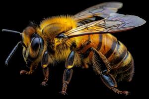 A Detailed Macro Shot of a Honey Bee photo