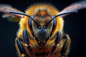 Macro Photography of a Honey Bee photo