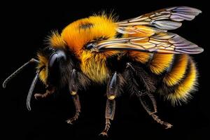 Close-Up of a Bumblebee with Detailed Wings photo