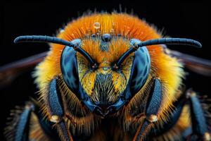 Close-Up Macro Portrait of a Bee photo