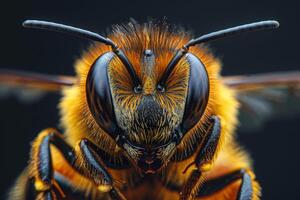 Close-Up Portrait of a Bee's Face photo