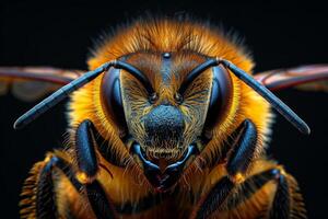 Close-Up Portrait of a Honey Bee photo