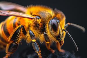 Close-up Portrait of a Honey Bee photo