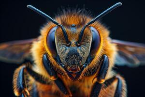 Close-Up Portrait of a Honeybee photo