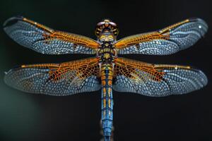 Dragonfly with Vibrant Wings and Intricate Details photo