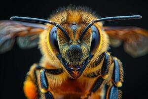 Close-Up Portrait of a Honeybee photo