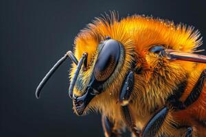 Close-Up Portrait of a Fuzzy Bee photo