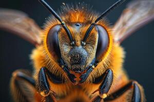 Close-up Portrait of a Honeybee photo