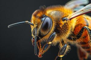 Macro Photography of Honey Bee Close-up photo