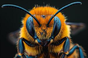 Close-Up Portrait of a Fuzzy Bee photo