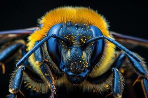 Macro Photography of a Bumble Bee's Face photo