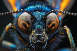 Close-Up Macro Photography of a Colorful Insect photo