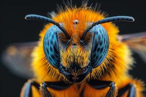 Macro Photography of a Bee's Face photo