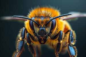 Close-Up Portrait of a Honey Bee photo