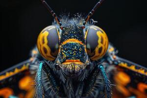 Close-up Portrait of a Colorful Insect photo