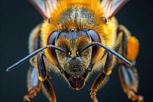 Macro Photography of a Honey Bee photo