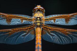 Macro Photography of a Dragonfly with Detailed Veins photo