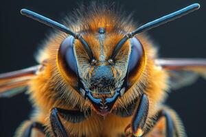 Close-Up Portrait of a Honey Bee photo