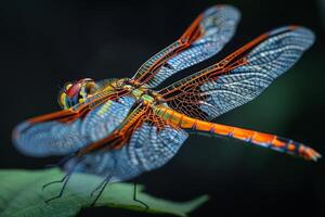 Colorful Dragonfly with Intricate Wing Patterns photo