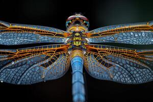 Dragonfly Macro with Dew Drops photo