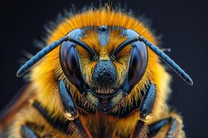 Close-Up Portrait of a Bee's Face photo