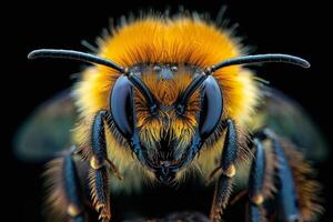 Macro Photography of a Bumble Bee photo