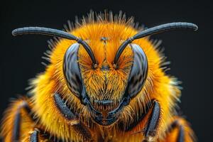 Close-Up Macro Photography of a Bee's Face photo