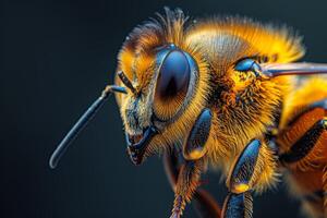 Close-Up Macro Photography of a Honey Bee photo
