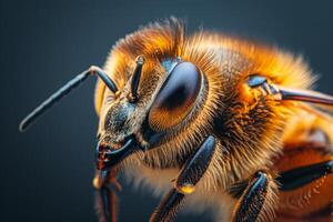 Macro Portrait of a Honeybee photo