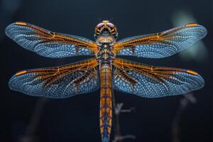 Dragonfly with Detailed Wings and Vibrant Colors photo