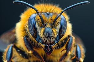 Close Up Portrait of a Honey Bee photo