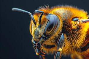 Close-up Portrait of a Honey Bee photo