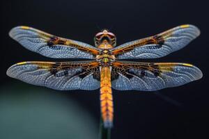 Dragonfly Close-Up, A Symphony of Color and Detail photo