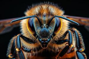 Close-Up Portrait of a Honey Bee photo